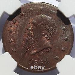 1863 Civil War Token Gustavus Lindenmueller, Beer Mug, NY MS63 NGC, 630AQ-4a