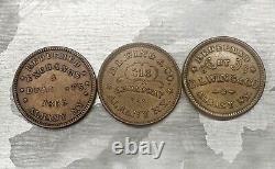 1863 Civil War Token Lot? Albany NY Store Card Set of Three? All Identified