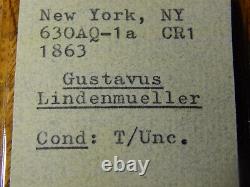 1863 Civil War Token NY Gustavus Lindenmueller