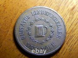 1863 Civil War Token NY Gustavus Lindenmueller