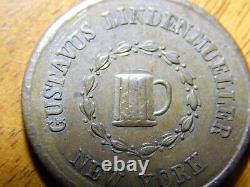 1863 Civil War Token NY Gustavus Lindenmueller