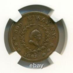 1863 Civil War Token New York NY Monk's Metal Signs F-630BB-7a R4 MS64 BN NGC