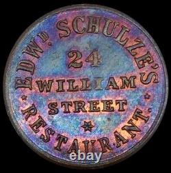 (1863) E SCHULZE NY630BO/2a (R-3) SALOON NEW YORK CIVIL WAR TOKEN