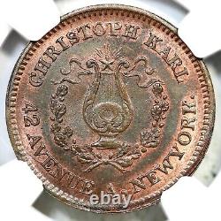 1863 F-630AM-1a NGC MS 67 BN CHRISTOPH CARL New York NY Civil War Token