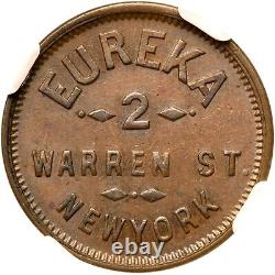 1863 F-630N-3a NGC MS 64 BN M. S. BROWN EUREKA NEW YORK NY Civil War Token