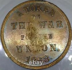 (1863) H C MONTZ NY630BC/1a (R-3) TOKEN OF WAR NEW YORK CIVIL WAR TOKEN