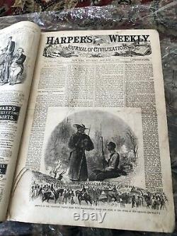 1863 Harper's Weekly Bound full year Civil War, Lincoln, Thomas Nast, etc