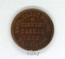 1863 Marshall Fishing Tackle CIVIL War Token -oswego, N. Y. Uncirculated Rare