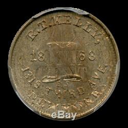 1863 NY Civil War Token Struck on an 1863 1 Cent MS-66 PCGS SKU#200508
