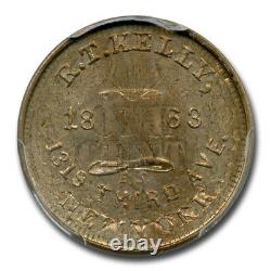 1863 NY Civil War Token Struck on an 1863 1 Cent MS-66 PCGS SKU#200508