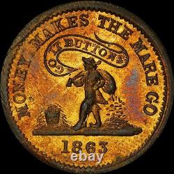 1863 New York City Civil War Token Money Makes The Mare Go BRAUN & SCHELLWORTH