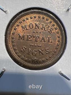 1863 New York City Civil War Token Monk's Metal Signs