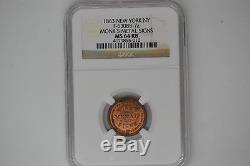 1863 New York Civil War Token- Monk's Metal Signs- NGC MS-64 RB. F-630BB-7a