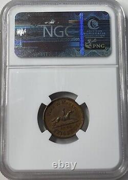 1863 New York Hussey's Post, Time is Money Civil War Token NGC MS64 BN! PQ