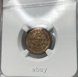 1863 New York Hussey's Post, Time is Money Civil War Token NGC MS64 BN! PQ