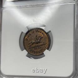 1863 New York Hussey's Post, Time is Money Civil War Token NGC MS64 BN! PQ