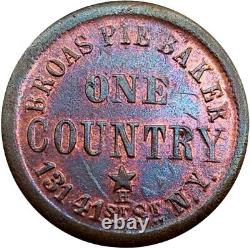 (1863) New York NY-630-L-9a (R-2) Broas Bros Civil War Token Bakers