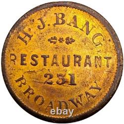 (1863) New York NY-630D-1apL (R-10) Unique Restaurant H J Bang Civil War Token