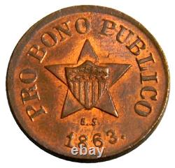 1863 New York PRO BONO PUBLICO Fuld-191/443 a Civil War Token (02206)