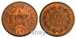 1863 New York PRO BONO PUBLICO Fuld-191/443 a Civil War Token (02206)