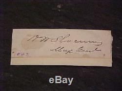 1863 Union General Henry Warner Slocum Autographed Signed Cut New York Civil War
