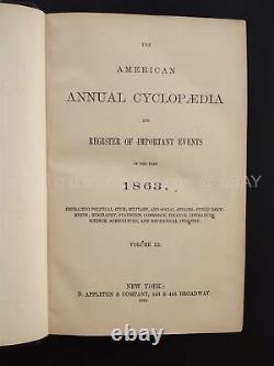 1863 antique US CYCLOPEDIA history CIVIL WAR MAPS SCIENCE LITERATURE MILITARY