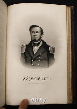 1863 leather set HISTORY OF THE CIVIL WAR illus ANTIQUE Abe Lincoln Union Battle