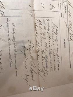 1864 Civil War 144th Volunteer NY Infantry Slave Camp Servant Negro Pay Document