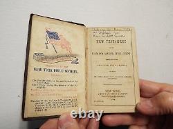 1864 Civil War Bible NT Presentation New York Bible Society Alma Cole