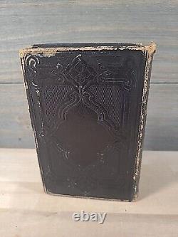 1864 FRENCH NEW TESTAMENT antique CIVIL WAR ERA leather AMERICAN BIBLE SOCIETY