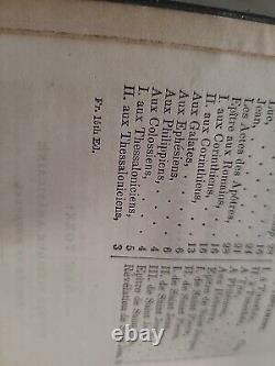 1864 FRENCH NEW TESTAMENT antique CIVIL WAR ERA leather AMERICAN BIBLE SOCIETY