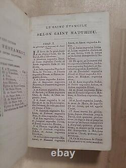 1864 FRENCH NEW TESTAMENT antique CIVIL WAR ERA leather AMERICAN BIBLE SOCIETY