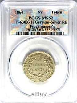 1864 New York City Civil War Token Feuchtwanger's German Silver Ex Bowers PCGS