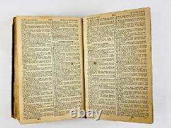 1865 Civil War era Holy Bible worn leather and stamped gilt New York American Bi