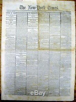 1865 NY Times CIVIL WAR newspaper ABRAHAM LINCOLN ASSASSINATION w Black borders