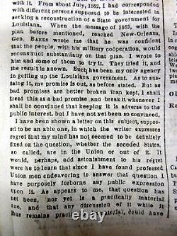 1865 NY Times Civil War newspaper PRESIDENT LINCOLN last speech RECONSTRUCTION