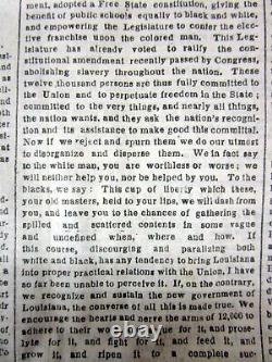 1865 NY Times Civil War newspaper PRESIDENT LINCOLN last speech RECONSTRUCTION