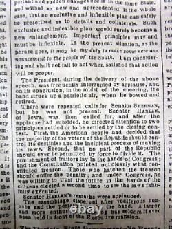 1865 NY Times Civil War newspaper PRESIDENT LINCOLN last speech RECONSTRUCTION