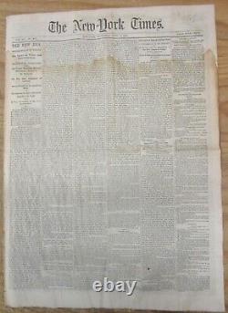 1865 NY Times Civil War newspaper PRESIDENT LINCOLN last speech RECONSTRUCTION