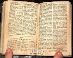1865 Pocket HOLY BIBLE Civil War SOLDIER Antique NEW TESTAMENT Kerr NEW YORK NY