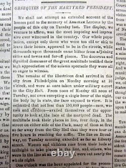 1865 anti-slavery Civil War newspaper Lincoln assassin JOHN WILKES BOOTH KILLED