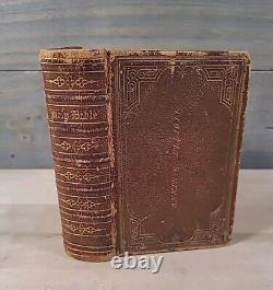 1866 HOLY BIBLE antique CIVIL WAR ERA leather AMERICAN BIBLE SOCIETY old