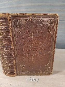 1866 HOLY BIBLE antique CIVIL WAR ERA leather AMERICAN BIBLE SOCIETY old