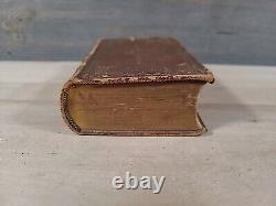 1866 HOLY BIBLE antique CIVIL WAR ERA leather AMERICAN BIBLE SOCIETY old