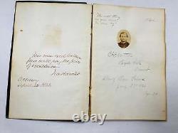 1866 antique Civil War Autograph Book Albany New York Pennsylvania 40+ Signature