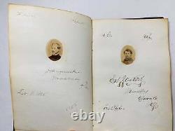 1866 antique Civil War Autograph Book Albany New York Pennsylvania 40+ Signature