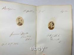 1866 antique Civil War Autograph Book Albany New York Pennsylvania 40+ Signature