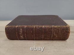 1868 HOLY BIBLE antique POST CIVIL WAR leather AMERICAN BIBLE SOCIETY old