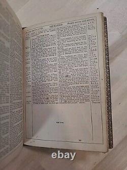 1868 HOLY BIBLE antique POST CIVIL WAR leather AMERICAN BIBLE SOCIETY old