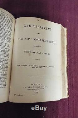 1871 American Bible Society, NY Civil War Provenance American Bible Union